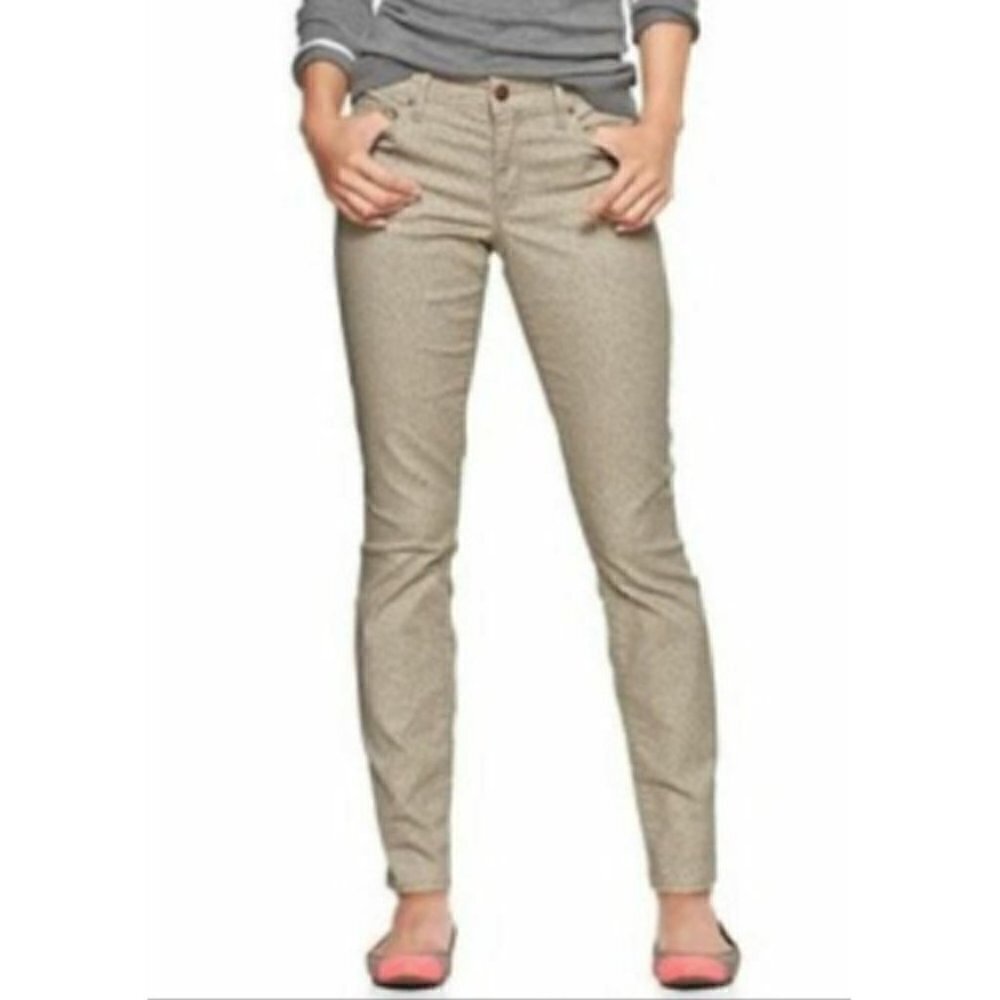 Gap Womens Size 29 Beige Animal Print Always Skinny Leopard  Jeans Stretch